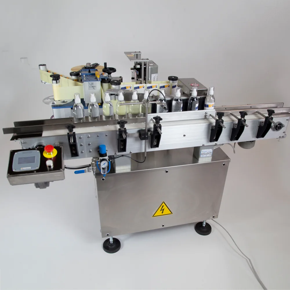 Etipack System 1, an automatic wrap-around labelling machine for bottles, jars and cylindrical containers