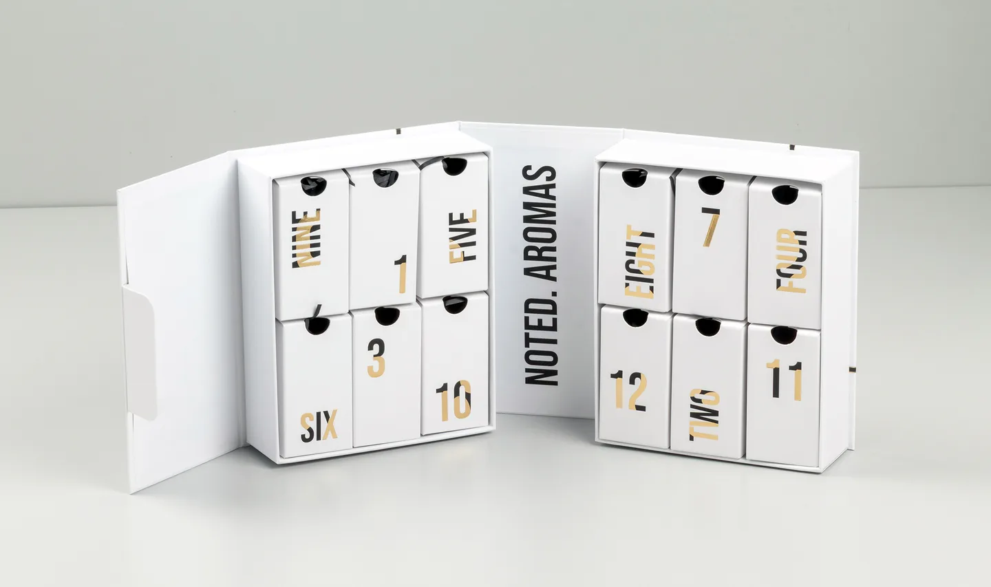 Advent Calendar with tuck tab closure, foiling and embossing